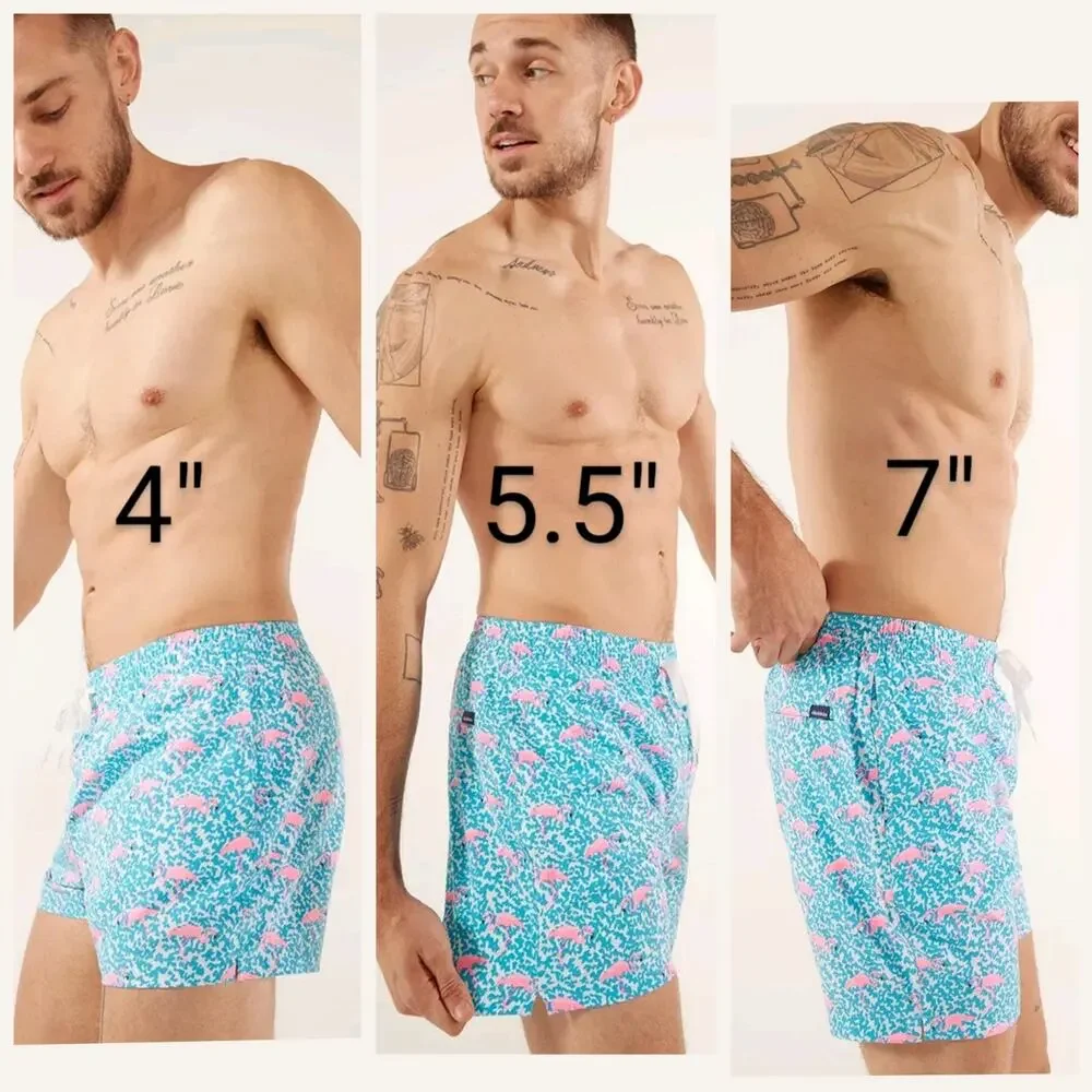 Chubbies Swim Trunks Mens L 7 Inch Neon Glades Alligator Shorts Boxer Liner
